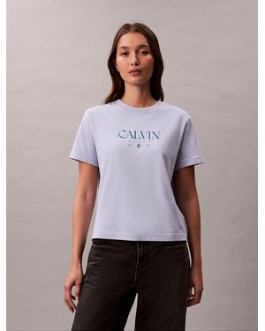 Calvin Klein Logo Graphic Slim T-Shirt - Purple