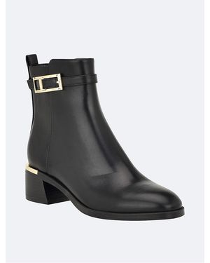 Calvin Klein Jallis 2 Faux Leather Harness Ankle Boots - Black