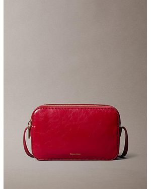 Calvin Klein Glossy Foil Logo Crossbody Camera Bag - Red