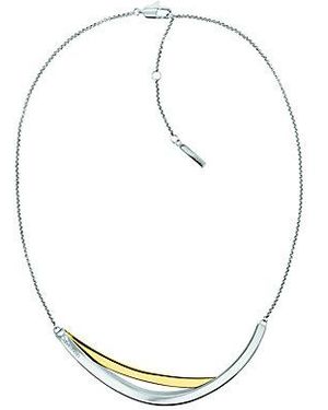Calvin Klein Two Tone Elliptical Pendant Necklace - White