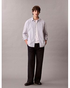 Calvin Klein Lässiges Button-Down-Hemd Aus Baumwolle Mit Doppelten Streifen - Mehrfarbig