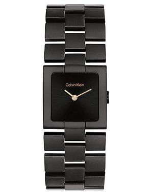 Calvin Klein Reloj de acero cuadrado chapado en negro