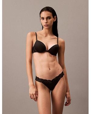 Calvin Klein Thong Soft Stretch Lace - Brown