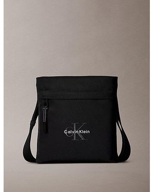 Calvin Klein Nylon Monogram Logo Flatpack - Black