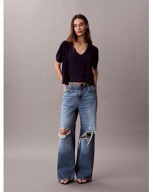 Calvin Klein Cotton Knit Short Sleeve Twin Set - Blue