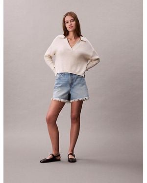 Calvin Klein Jeans 90S Relaxed Frayed Denim Shorts - Multicolour