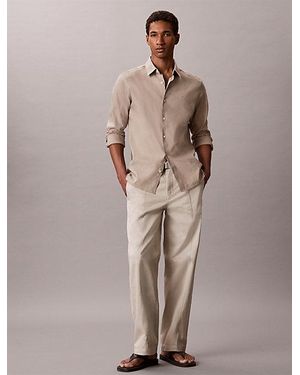 Calvin Klein Jeans Cotton Twill Baggy Trousers - Brown