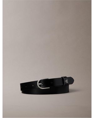 Calvin Klein Monogram Rounded Buckle Belt - Gray