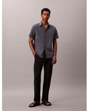 Calvin Klein Straight Seersucker Trousers - Multicolour
