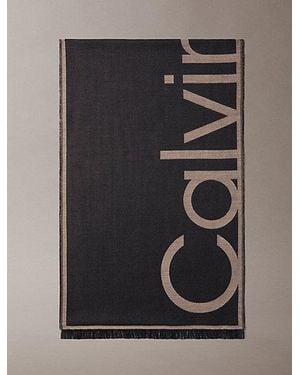 Calvin Klein Estola de jacquard con logo - Negro