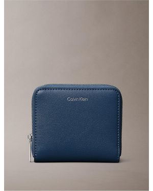 Calvin Klein Foil Logo Square Zip Wallet - Blue