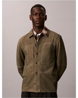 Calvin Klein Suede Shirt Jacket - Green