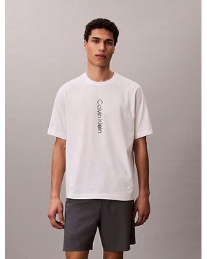 Calvin Klein Sportief Performance T-Shirt Van Katoenmix - Wit