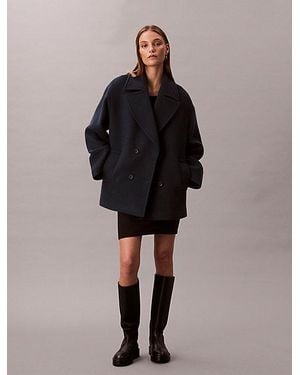 Calvin Klein Peacoat de mezcla de lana - Marrón