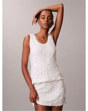Calvin Klein Calvin Klein Sequin Cami Top - White