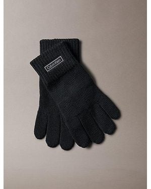 Calvin Klein Wool Cashmere Blend Touchscreen Gloves - Black