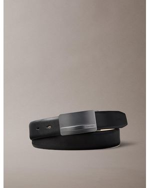 Calvin Klein Cintura Con Fibbia E Piastrina - Nero