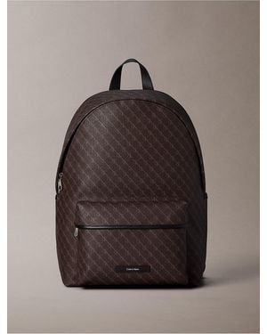 Calvin Klein Textured Monogram Backpack - Gray