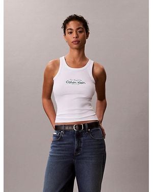 Calvin Klein Top Vrouw Wit - Blauw