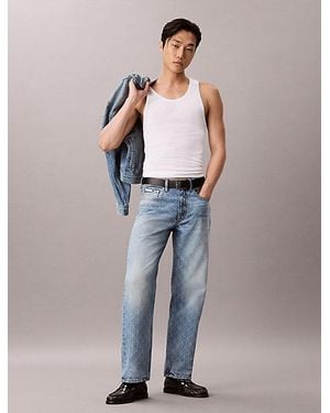 Calvin Klein Jeans 90S Straight Logo Jeans - Blue