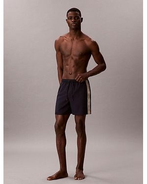 Calvin Klein Medium Drawstring Swim Shorts Ck Icon - Brown
