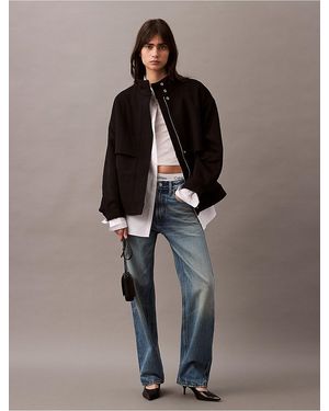 Calvin Klein Cashmere Wool Blend Short Puffer Jacket - Multicolor