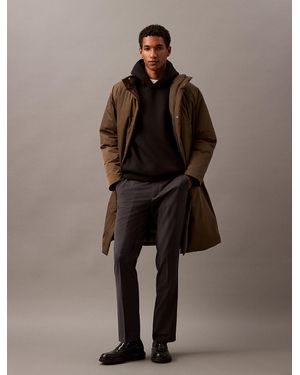 Calvin Klein Slim Wool Blend Trousers - Brown