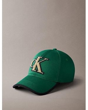 Calvin Klein Textured Monogram Baseball Cap - Green
