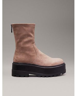 Calvin Klein Boots Aus Kunstwildleder Mit Plateausohle - Grau
