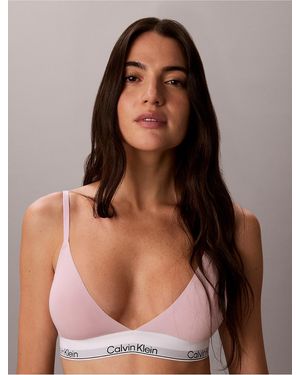 Calvin Klein Icon Cotton Modal Lightly Lined Triangle Bralette - Brown