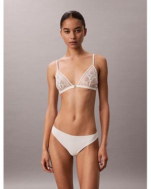 Calvin Klein Unlined Triangle Bra Eternal Stretch Lace - White