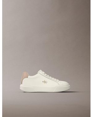 Calvin Klein Leather Signature Logo Trainers - Multicolour