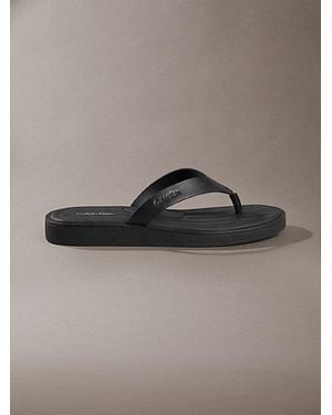 Calvin Klein Alonso Leather Thong Sandals - Brown