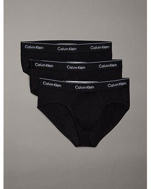 Calvin Klein 3 Pack Hip Briefs - Black