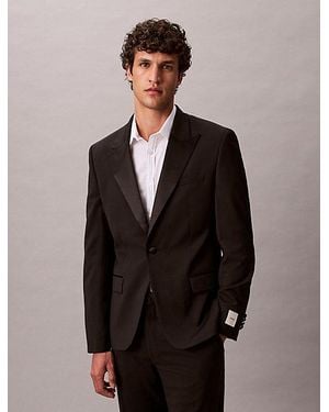 Calvin Klein Schmaler Smoking-Blazer - Grau