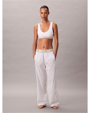 Calvin Klein Cotton Poplin Logo Pajama Pants - Multicolor