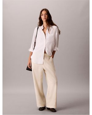 Calvin Klein Calvin Klein Linen Blend Pants - Natural