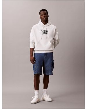 Calvin Klein 90S Denim Cargo Shorts - Blue