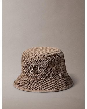 Calvin Klein Mesh Emblem Logo Bucket Hat - Brown