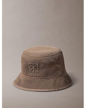 Calvin Klein Mesh Emblem Logo Bucket Hat - Brown