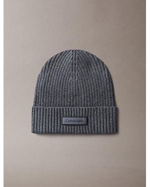 Calvin Klein Cotton Cashmere Blend Beanie - Grey