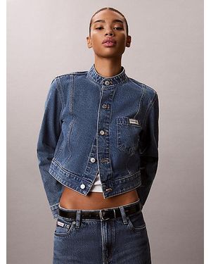 Calvin Klein Cropped Spijkerjas - Blauw