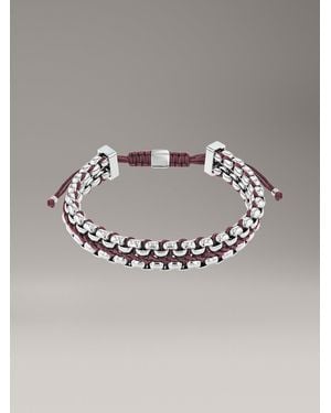 Calvin Klein Bracelet Réglable À Maillons Tressés - Métallisé