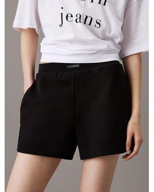 Calvin Klein Cotton Terry Jogger Shorts - Black