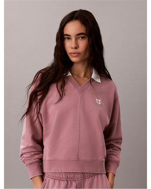 Calvin Klein Calvin Klein Woven Monologo Terry Relaxed Sweatshirt - Multicolor