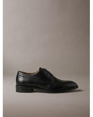 Calvin Klein Leather Oxford Lace Up Shoes - Brown