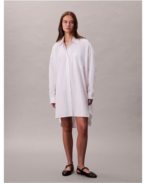 Calvin Klein Cotton Relaxed Shirt Dress - Pink
