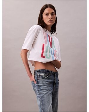Calvin Klein Marc Hundley Pride Graphic Relaxed Cropped T-Shirt - Multicolor