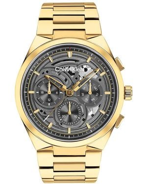 Calvin Klein Skeleton Dial Chronograph Bracelet Watch - Metallic