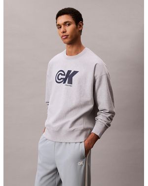 Calvin Klein Sweat Relaxed Avec Logo Graphique - Gris
